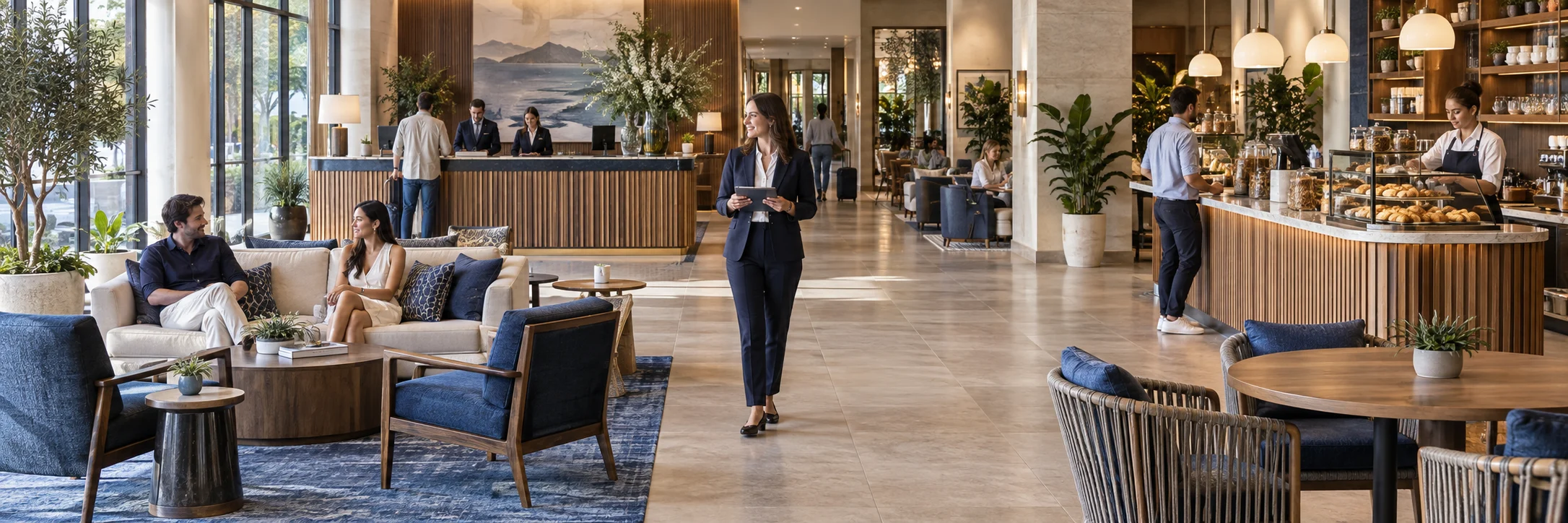Menschen im Mittelpunkt: Empfang, Service und Gastronomie in einer gemeinsamen Betriebswelt